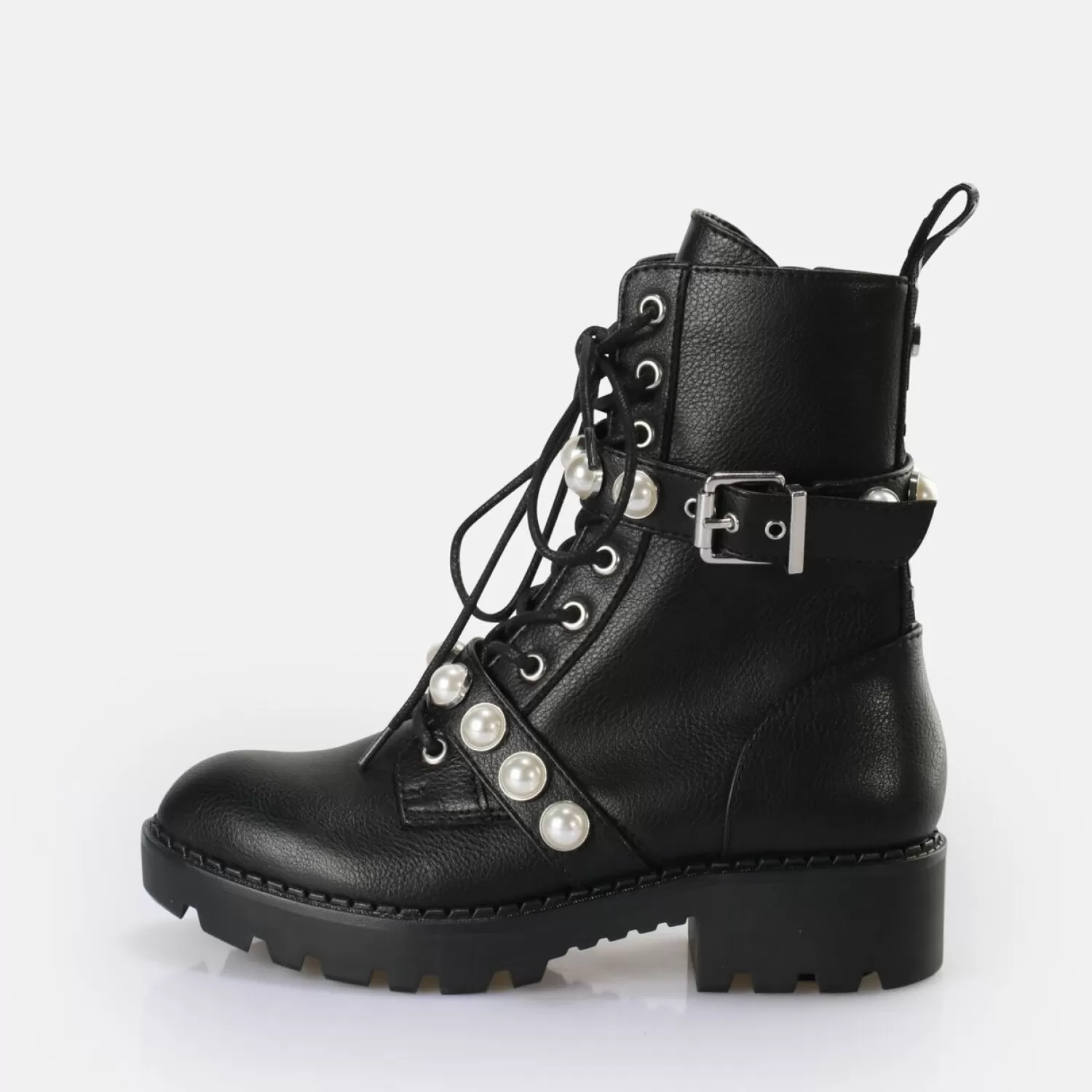 Online Wave Pearl Laceup Mid Boot Vegan Women Ankle Boots