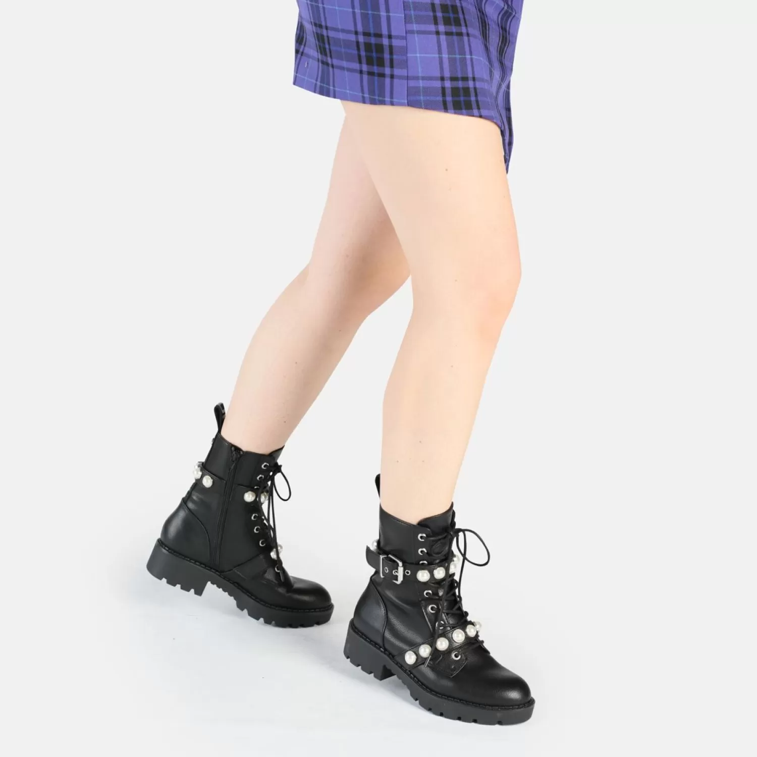 Online Wave Pearl Laceup Mid Boot Vegan Women Ankle Boots